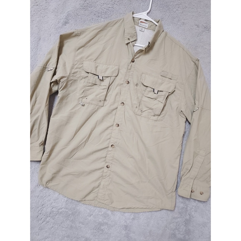 Indiana Jones Shirt Mens Medium Lucas Films Fishing Hiking Outdoor Brown Safari